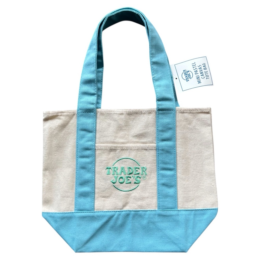 NWT Trader Joe’s Mini Pastel Canvas Tote Bag